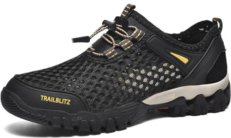 TRAILBLITZ Water Shoes Men Hiking Fishing Boat Arch Support (10.5, Black)