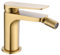 MICE - Grifo monomando para bidé hecho de latón - Grifo para wc apto para agua frio/caliente - Grifo higienico Color Oro Cepillado BDN047-2OC Serie Napoles