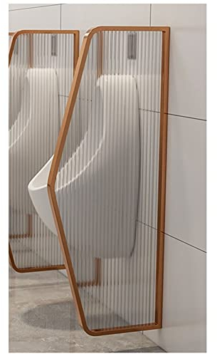 NOALED Urinal-Sichtschutz-Toilettentrennwand, Urinal-Sichtschutzplatten, wandmontierter Urinal-Trennschutz, Edelstahlrahmen und durchscheinende Glasscheibe
