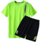 Sommer Set Herren Sport Hose Herren T-Shirts Für Set Herren Streatwear Trainingsanzüge Für Herren Basketball Shirt Herren Trainingsshirt Herren B-Bright Green 3XL