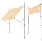 DELUKE® Klemmmarkise 350cm breit - mit Handkurbel | Balkonmarkise ohne Bohren, Sonnenschutz UV-beständig, Sonnenmarkise höhenverstellbar, Markise mit Gestell | 350x120x200-300cm Gelb-Weiß