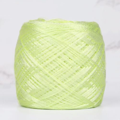 VICIYOO Filato di Seta da 100 g, Filo di Seta ghiacciata, Filo per Uncinetto, Filato per Maglieria Fatto a Mano Fai da Te, Filo di Paillettes Glitterato