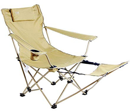 Chaise de camping pliante pour adultes, chaises pliantes portables d'extérieur, chaises de camping avec repose-pieds, porte-gobelet, dossier réglable, fauteuils inclinables multifonctionnels robustes