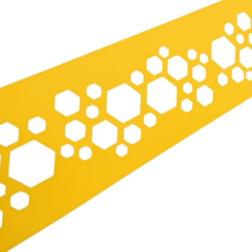zaun|zu Premium dekor Hexagon | Sichtschutzstreifen mit Lasermuster für Doppelstabzaun | Sichtschutz | Polypropylen | Made in Germany | UV-Stabil | modernes Design | Höhe 19cm Gelb 2,55m