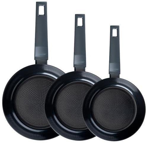 Fackelmann Statement Set de 3 Sartenes 20/24/28 cm, Sartenes de Aluminio Reciclado con Revestimiento Antiadherente de Cerámica, Apta para Todo Tipo de Cocinas, Incluyendo Inducción