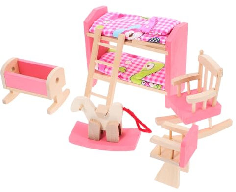 UPKOCH Mobili Per La Casa In Miniatura In Legno Camera Dei Bambini Set Da Camera Da Letto Set Di Mobili Per La Casa Delle Bambole Casetta Da Gioco Per Bambini