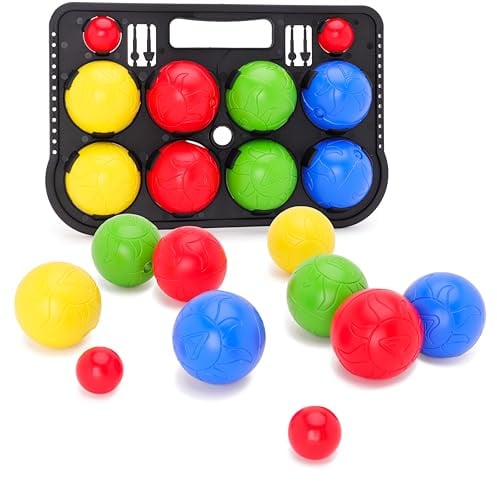 Toyland® Colourful Plastic Boules Bowls Game - 2 x Jack Balls, 8 x Bowling Balls & 1 x Carry Case - Traditional Outdoor Sports Toys