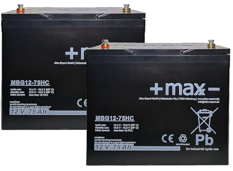 Sterling Elite XS kompatibler 24V Elektromobil Gel Akku 2X 12V 75Ah Battery