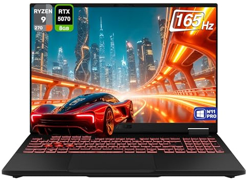 ASUS TUF A16 Copilot+ Gaming Laptop, AMD Ryzen 9 270, 32GB DDR5 RAM, 1TB PCle SSD, 16 FHD+ (1920x1200) 165Hz Display, Nvidia GeForce RTX 5070, 1-Zone RGB Keyboard, W11 Pro, Grey