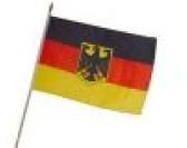 Stock-Flagge 30 x 45 : Deutschland mit Adler