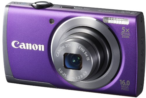 Canon PowerShot A3500 Digitalkamera (16 MP, 5-Fach Opt. Zoom, 7,6cm (3 Zoll) Display, bildstabilisiert, DIGIC 4 mit iSAPS) violett
