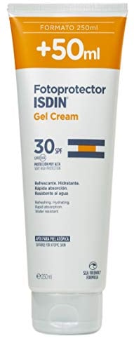 ISDIN Fotoprotección Gel Cream SPF 30 Protector Solar Corporal de Textura Gel Crema de Rápida Absorción que Hidrata como una Crema y Refresca como un Gel, 250 ml