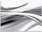 ARTland Wanddeko Glasbilder Wandbild Glas Bild einteilig 80x60 cm Querformat Moderne Kunst Abstrakt Modern Rauch Welle Grau S7KX