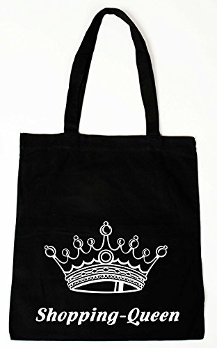 handmade-in-nb by ComProjekt Foto Baumwollbeutel Tasche Bag - Shopping-Queen - witziger Spruch (lange Henkel)