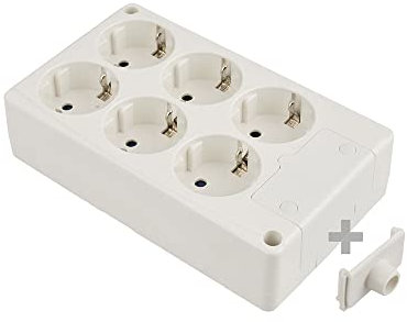 Solera 8106 - Base bipolar de 6 tomas, con T/T lateral 16A 250V. Material LH, blanco
