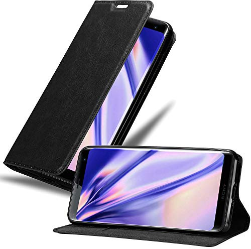 Cadorabo Hülle kompatibel mit Sony Xperia XZ3 aus Premium Kunst Leder Flip Klappbare Stoßfeste Magnetische [Standfunktion] [Kartenfächern] Cover Hülle für Sony Xperia XZ3 Tasche in Schwarz