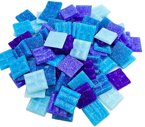 Armena Piedra de Mosaico Azul mezclada 2 x 2 cm, una Botella de 250 g (87 Unidades Aprox.)