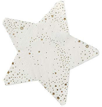 Ginger Ray - Confezione da 16 tovaglioli di carta a forma di stella, colore: oro