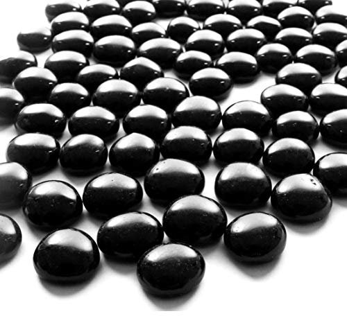 mesbilles MeineMurmeln - 20 Glass Nugget schwarz Flache Kugel 16 mm Glasmotive