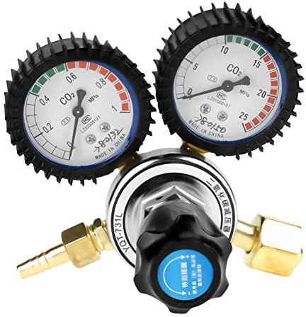 DEWIN Regolatore per Bombole di Gas, Regolatore per Bombole di Gas CO2 Riduttore di Pressione per Saldatura ad Anidride Carbonica G5/8