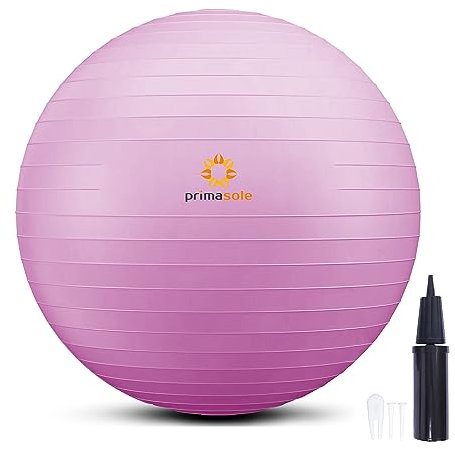 primasole Gymnastikball für Balance, Stabilität, Fitness, Workout, Yoga, Pilates, Zuhause, Büro und Fitnessstudio, 75 cm, Rosa