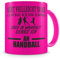 Samunshi® Ich denke an Handball Tasse Kaffeetasse Teetasse Kaffeepott Kaffeebecher Becher H:95mm/D:82mm neon pink
