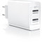 CSL - USB Ladegerät Netzteil Ladeadapter - 2 Ports mit 24W - intelligentes Laden - Smart Charge - kompatibel mit Apple iPhone iPad Samsung Galaxy Note Nexus HTC Motorola LG - Weiß