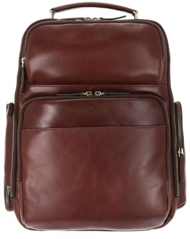 Leonhard Heyden Leder Laptoprucksack mit Laptopfach Cambridge Business Rucksack 5275 Rotbraun dunkelbraun