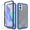 FMPCUON Hülle Kompatibel mit LG K40S Handyhülle, 360 Grad Rundum Schutzhülle Case, Einteilige Transparent PC Cover 【Schutzfolie aus gehärtetem Glas * 2】-Blau