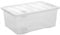 Matangi Plus [𝐏𝐚𝐜𝐤 𝐨𝐟 𝟑] Plastic Transparent Storage Box with Lid Clear Storage Container Under-Bed (45 Ltr)