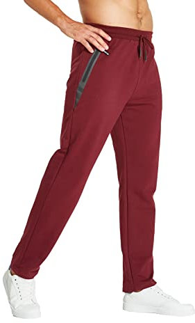 Tansozer Pantaloni Tuta Uomo Sportivi Pantalone Uomo Joggers Cotone Pantaloni Running Uomo Jogging Felpa Fitness Elasticizzati Pantaloni Rosso L