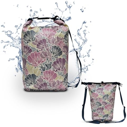 IKURI Drybag Trockentasche Rucksack Rolltop Wasserdicht aus Plane - Tasche für SUP, Surf, Kayak, Outdoor - Design Veranillo