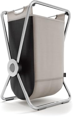 simplehuman X-Frame Hamper, Single Compartment Laundry Basket for Bedroom Bathroom, Heavy-Gauge Steel Frame, Stain & Odour Resistant Machine Washable Bag, Easy Carry Steel Handles, Chrome