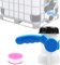 MaxAwe 62mm IBC Kugelhahn Klappenhahn, DN40 IBC Auslaufhahn Absperrhahn, Schlauchanschluss Auslaufhahn Adapter, Universal Tank Zubehör Absperrventil Für Regenwassertank Anschluss Ablasshahn