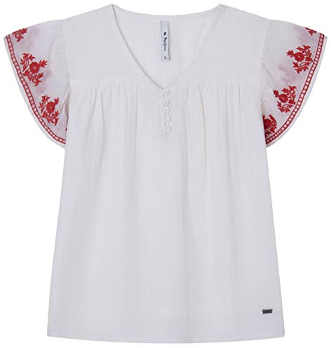 Pepe Jeans Mädchen Gaulle Blouse, White (White), 8 Years