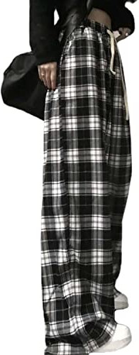 Harajuku Fashion Plaid Hose Kariert Alt Emo Szene Hose Cargo Hose Y2k Baggy Grunge Kleidung Gothic Hiphop Streetwear, B, XX-Large