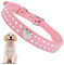 cobee Collier réglable en cuir synthétique avec strass pour chien et chat de petite et moyenne taille (taille S)