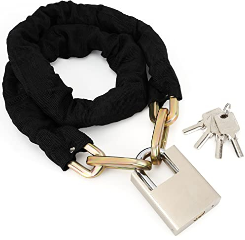 Belle Vous Candado Moto Cadena Antirrobo de Seguridad 1,2 m de Largo y 10 mm de Grosor - Candado Resistente con 3 Llaves - Candado Bicicleta y para Patineta, Puertas o Portones