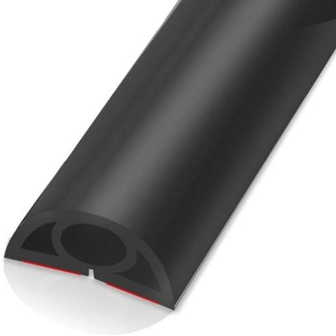 Passe Câble Sol Protège-câbles De Sol, 2 Cm De Largeur Cache-câble De Plancher Facile À Installer, Passage Câble Plancher en PVC (Color : Black Color, S : 3.3 ft)
