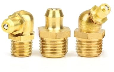 2 teile/los M4/M5/M6/M8/M10/M12/M14 Außengewinde 1mm Steigung 45/90/180° Grad gerade Messing Hydraulische Schmiernippel Fittings-90 Grad,M10x1