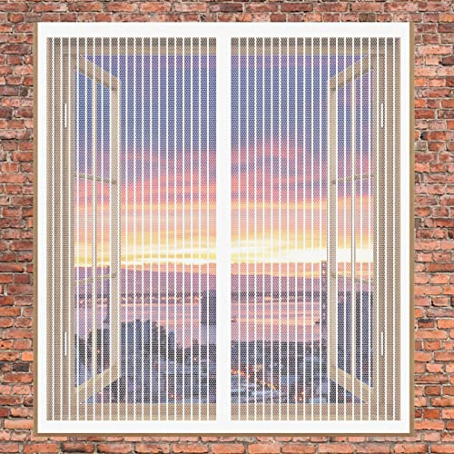 Moustiquaire Magnetique Fenetre 125 x 155 cm Moustiquaire Fenêtre Universelle Laisse Passer L'Air Frais Moustiquaire Fenetre Pour Divers De Fenêtres, Blanc