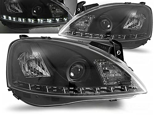 Tuning-Tec Led Scheinwerfer Set für Opel Corsa C 2000 bis 2006 schwarz