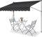 REALN Einziehbare Terrassenmarkise, Markise Balkon Ohne Bohren, Sonnenschutz, Klemmmarkise, Fenstermarkise, Veranda-Markise, Standmarkise für den Außenbereich (Color : Grigio, Size : 3m/118in)