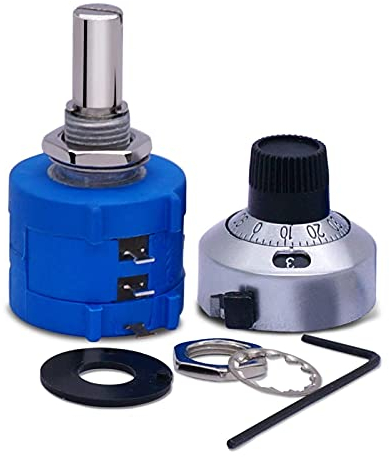 KLVN 100k Ohm 10-Turn-Multi-Turn-Drehdraht-Wund-Präzisions-Potentiometer,10-Ring-Einstellbarer Widerstandszähler-Zähl-Drehknopf