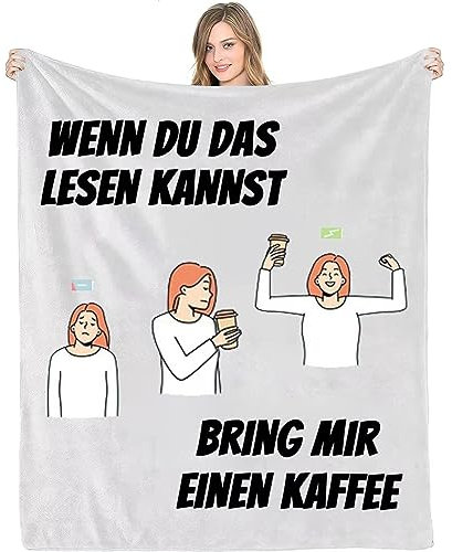 Lustige Decke - Wenn Du Das Lesen Kannst Bring Mir Lustig Kuscheldecke Geschenke für Frauen und Männer (Whiskey, Bier, Kaffee, Schokolade Und Kuss)