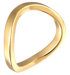 Elli Ring Damen Stapel Basic Welle Filigran Goldfarben