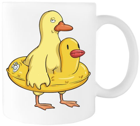 Suzetee Double Duck Tazza Bianca In Ceramica