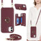 ELTEKER for iPhone 11 Phone Case with Card Holder and Strap,PU Leather Wallet Case Flip Cover with Card Slot Crossbody Lanyard Strap for iPhone 11 (6.1 Inch) - Wine Red