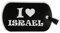 Lauthings I Love Israel Reise-Schlüsselanhänger, Militär-Stil, Erkennungsmarke, Edelstahl, Schwarz, Schwarz , One size