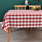 Yofori Nappe Vichy Rectangulaire en Coton Mélangé, Nappe à Carreaux Lavable pour Salle à Manger, Jardin, Fête, Maison (Rouge, 135 x 220 cm)